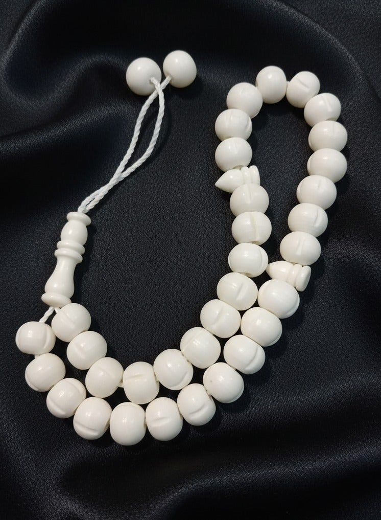 موجود مسبحة ماجود المصنوعة يدويًا من عظم الجمل، مسبحة إسلامية فاخرة للذكر، سطح مصقول ناعم، خفيفة الوزن ومتينة، مسبحة إسلامية مثالية للصلاة ورمضان والحج والعيد كهدية - Image 1